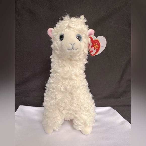 Ty Other - Ty Lily the Llama 8” Plush - White plush llama, Baby shower gift